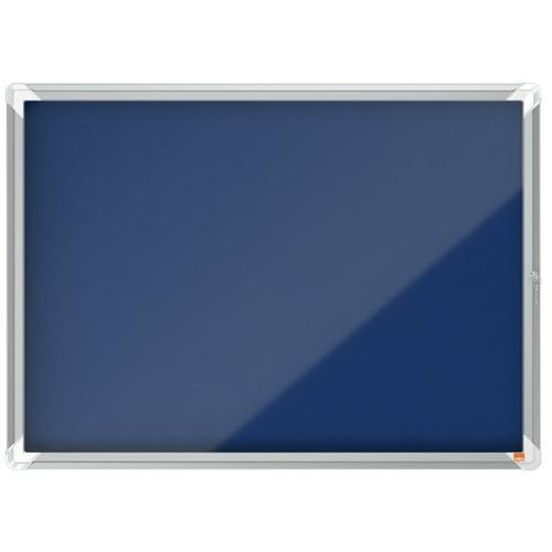 Nobo vitrine d'affichage porte battante premium plus - feutre bleu - 8 x a4 - 1915327_0