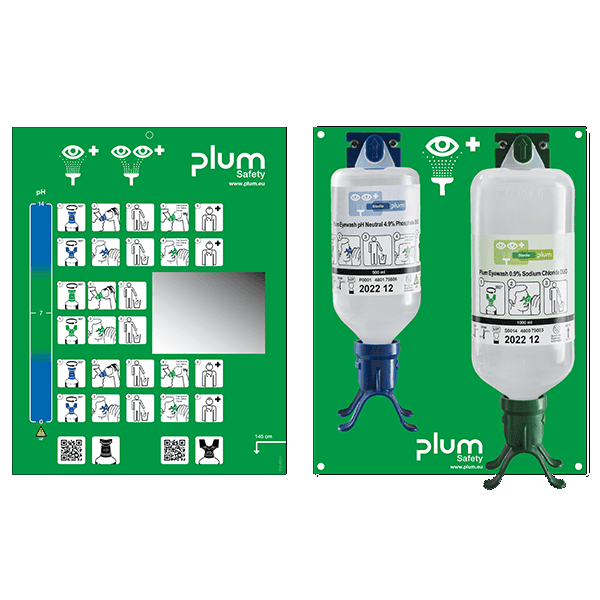 Station ouverte - pH Neutral 200ml et lave-oeil 500ml - Double solution chlorure de sodium 0,9%_0