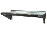 Étagère inox murale monobloc 1400X400 - 70559 - Plateau en tôle inox polie brossée, fixation murale par consoles intégrées_0