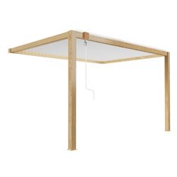 Oviala Business Pergola bioclimatique adossée en bois blanc 3x4m + 1 store - Oviala - blanc aluminium 110935_0