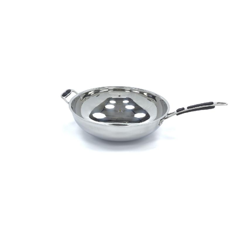 Poêle à wok - Ø36 cm - acier inoxydable - induction_0