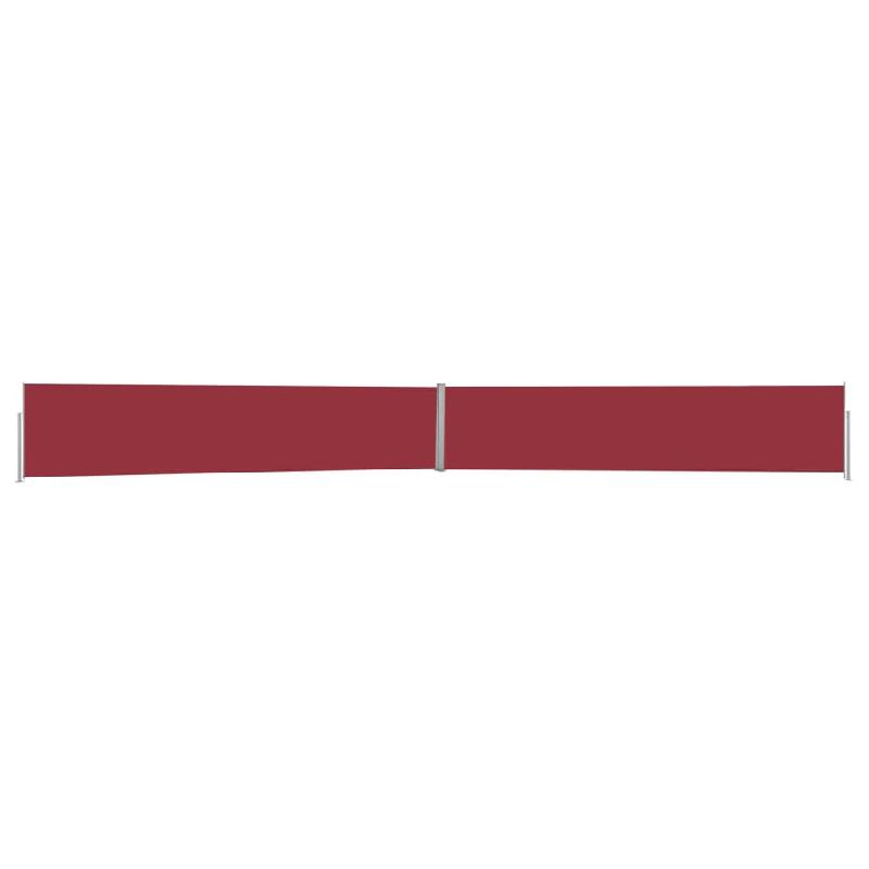 AUVENT PARAVENT STORE BRISE-VUE LATÉRAL RÉTRACTABLE DE PATIO JARDIN TERRASSE BALCON PROTECTION VISUELLE ÉCRAN 140 X 1200 CM ROUGE 02_0007237_0