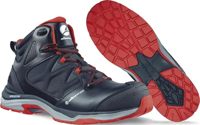 Botte de sécurité ultratrail black mid taille 40 noir/rouge s3 esd hro src en iso 20345 cuir lisse albatros_0