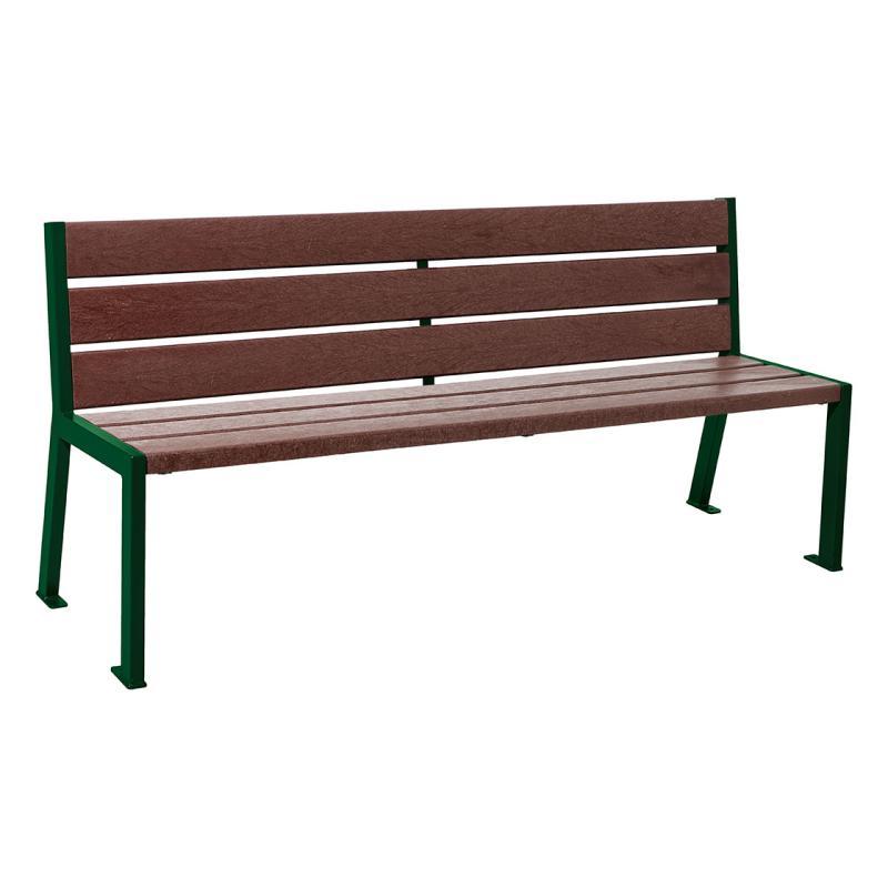 Banc en acier et plastique recyclé Silaos 5 ou 6 lames_0