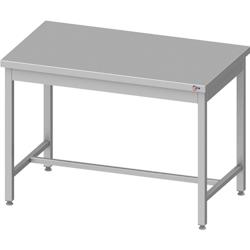 Cleiton® - Table centrale en acier inoxydable 1600x600x850 mm | Table de travail professionnelle en acier, table de 1 mm d'épaisseur_0