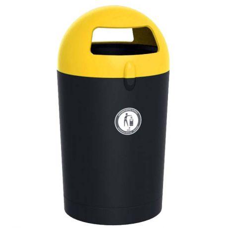 Corbeille Metro Dome 100 L - Poubelle robuste et élégante en polyéthylène MDPE - 4 coloris de tête disponibles - Résistante aux UV_0