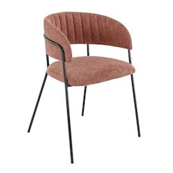 France Mobilier CHR lot de 2 Chaises Jeanne Terra 76x50x57 cm - rose textile 3760326526130_0