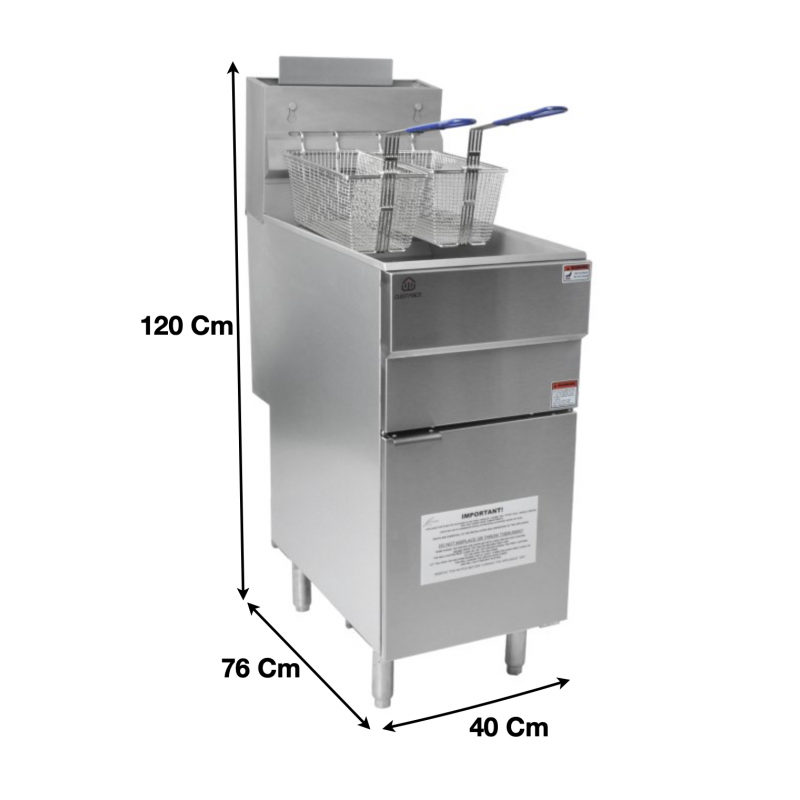 Friteuse à gaz simple en inox 23 L_0