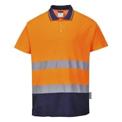Portwest - Polo en coton bicolore HV Orange / Bleu Marine Taille M - M 5036108251087_0