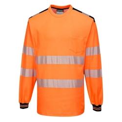 Portwest - T-Shirt PW3 manches longues HV - T185 Orange / Noir Taille S - S 5036108304332_0