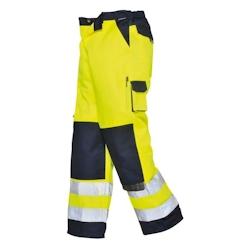 Portwest - Pantalon de travail haute visibilité LYON Jaune / Bleu Marine Taille L - L 5036108178827_0