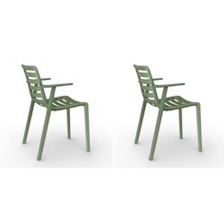 Resol SLATKAT Fauteuil Intérieur, Extérieur Set 2 Gris Verdâtre - vert plastique 21212_0