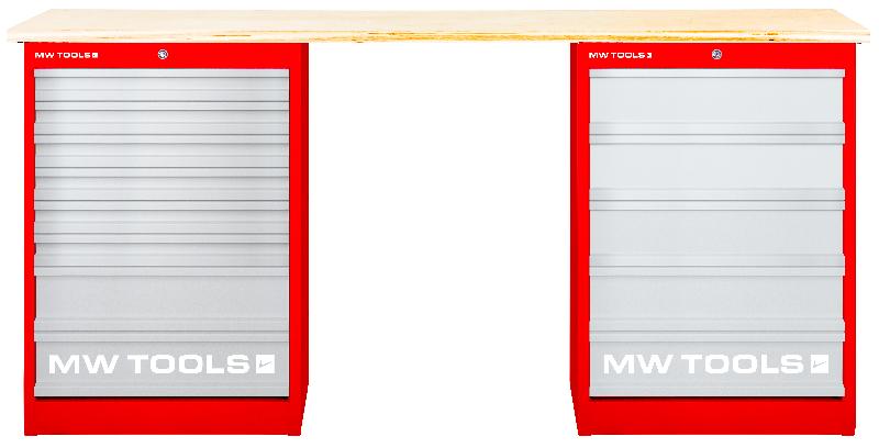 Établi modulaire Multiplex avec 2 armoires à tiroirs 5T & 8T 2000 mm MW Tools_0
