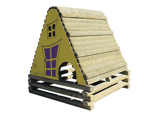 Cabane Tom - Cabane de jeu en bois et polyéthylène avec double rampe à grimper et cordes_0