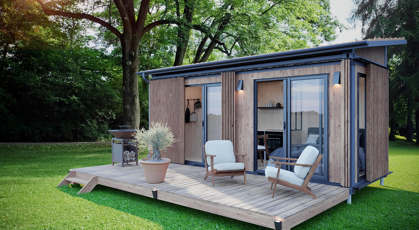 Container aménagé habitable avec Bardage en Bois :  Élégance et Écologie - LE PILAT_0