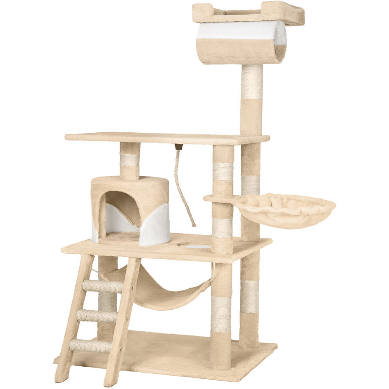 Arbre A Chat 141 Cm Stokeley Griffoir Avec Corde De Jeu Hamac Blanc Beige Comparer Les Prix De Arbre A Chat 141 Cm Stokeley Griffoir Avec Corde De Jeu