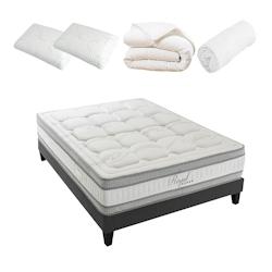 Ensemble   Matelas Mémoire de forme + Sommier + Accessoires 140x200 cm ROYAL HYPSOM - blanc Mousse à mémoire de forme 4VP.RO.K15.K.1420_0