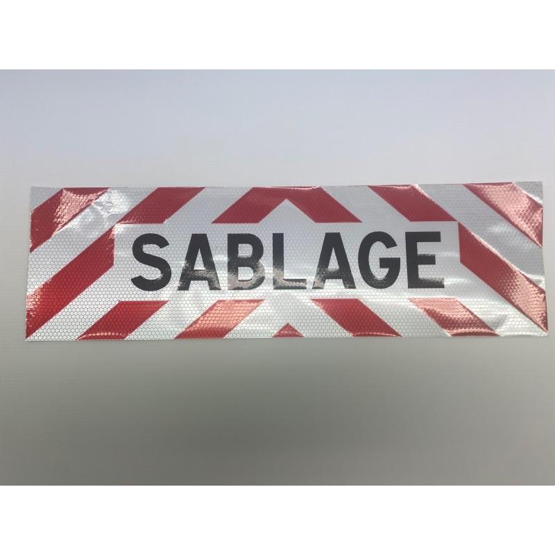 Plaque service/sablage rétro-réfléchissant adr adhésive & magnétique 500 x 150 mm classe 2(b) - plaque adr service - sablage_0