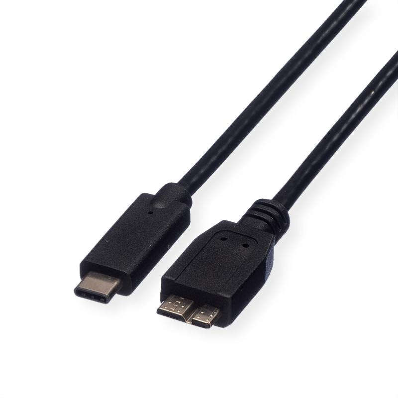 ROLINE Câble USB 3.2 Gen 1, C-Micro B, M/M, noir, 1 m_0