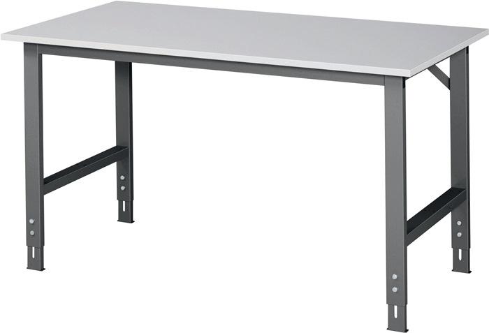 Établi l.1500xP800xH760-1080 mm plateau de travail mélaminé châssis anthracite RAU_0