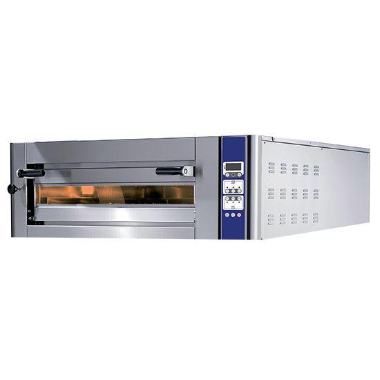 Four à pizza à bois avec façade en acier inox, sole ø 1100 mm, capacité 4/5 pizzas_0