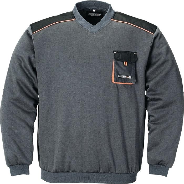 Pullover taille L gris foncé/noir/orange 100 % PES TERRATREND_0