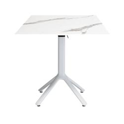 Restootab - Table pliable Nemo blanche pour extérieur marbrée 70x70 - blanc TB-NEM1-7070C-MB.BLA-BL_0