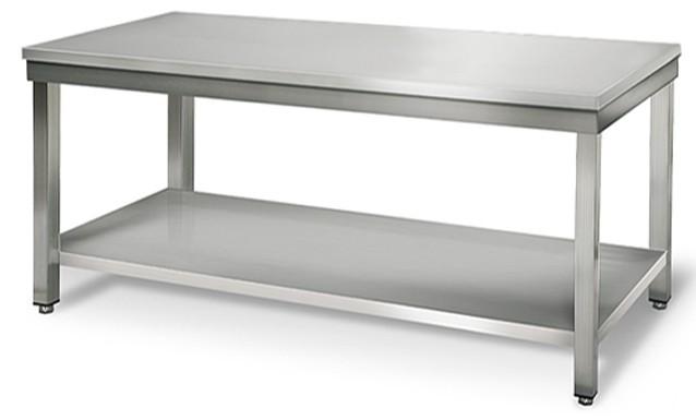 Table en inox avec étagère 200x70 cm_0