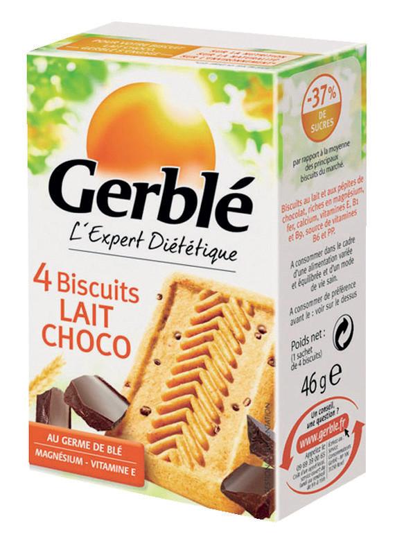 Gerblè Biscuits diététiques Lait chocolat - Lot de 18 boîtes de 4 biscuits 46 g_0
