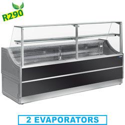 Comptoir vitrine réfrigéré pour pâtisserie et boulangerie avec réserve - OL200/B2-R/R2_0