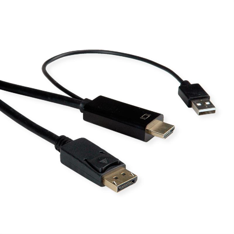 ROLINE Câble UHDTV - DisplayPort, M/M, noir, 1 m_0
