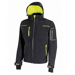 U-Power - Veste Softshell de travail imperméable noire SPACE Noir Taille 2XL - XXL noir polyester 8033546424995_0