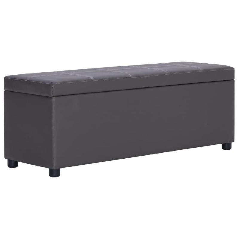 BANC BANQUETTE AVEC COMPARTIMENT DE RANGEMENT 116 CM GRIS SIMILICUIR 02_0010839_0