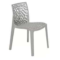 METRO PROFESSIONAL Chaise de terrasse Saphir, empilable, plastique, 56.5 x 55 x 81 cm, gris perle - gris plastique polypropylène 4337182242628_0