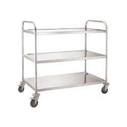 METRO Professional Chariot de service GST1003, 3 étagères, acier inoxydable, 85 x 52.6 x 94 cm, argenté - argenté inox 564960_0