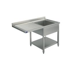 Plonge Sur Piètement Avec Étagère Inférieure, Place Pour Lave-Vaisselle, 1 Bac à Droite, 1400X600 mm - Mastro - 7864909167966_0