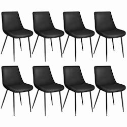 Tectake Lot de 8 chaises de salle à manger Monroe aspect velours - noir -404938 - noir polyester 404938_0