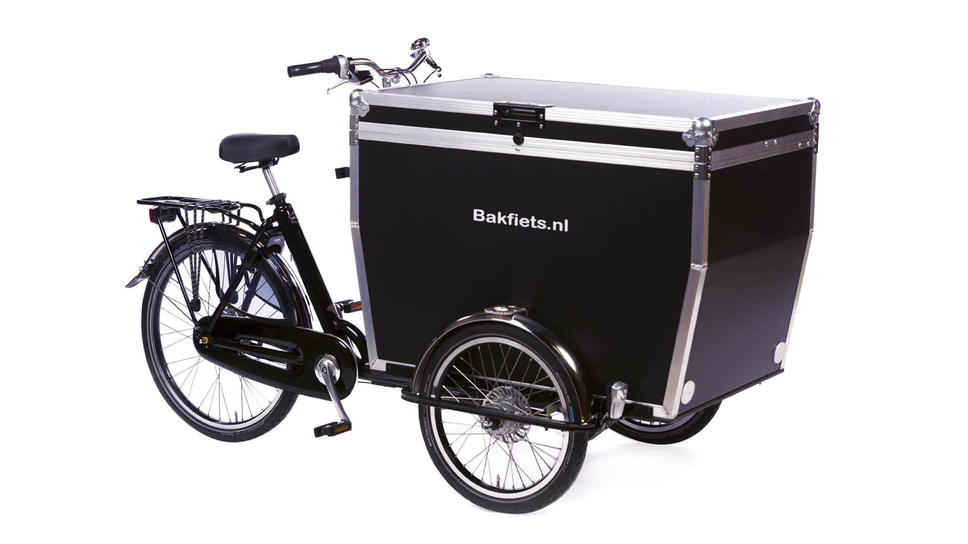 Triporteur Bakfiets Classic avec Flightcase - 500L - Très stable - Freins à disque_0