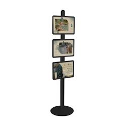 Edimeta Présentoir Visual-Displays® NOIR avec 3 cadres A3 - noir aluminium 214603NR_0