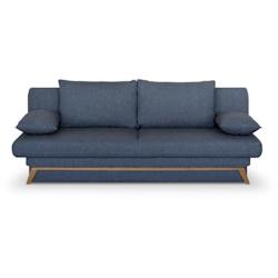 Banquette convertible - 3 places - NAOTO - Tissu bleu foncé - Coffre de rangement - 202 x 98 x 98 cm AUCUNE - 5905475651267_0