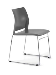 Chaise assise et dos PP, pied traineau chromé, empilable x 6 - Adela Traineau ALE0/4- PROMO -30%_0