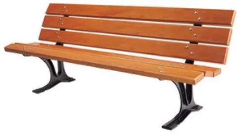 Banc public Barcelone - bois exotique - pieds en fonte - 180 cm ou 200 cm_0