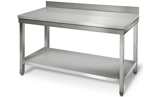 Table en inox 140 cm avec rebord_0
