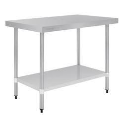 Table de préparation sans rebord en acier inoxydable Vogue 1200 x 600mm - UNT376_0