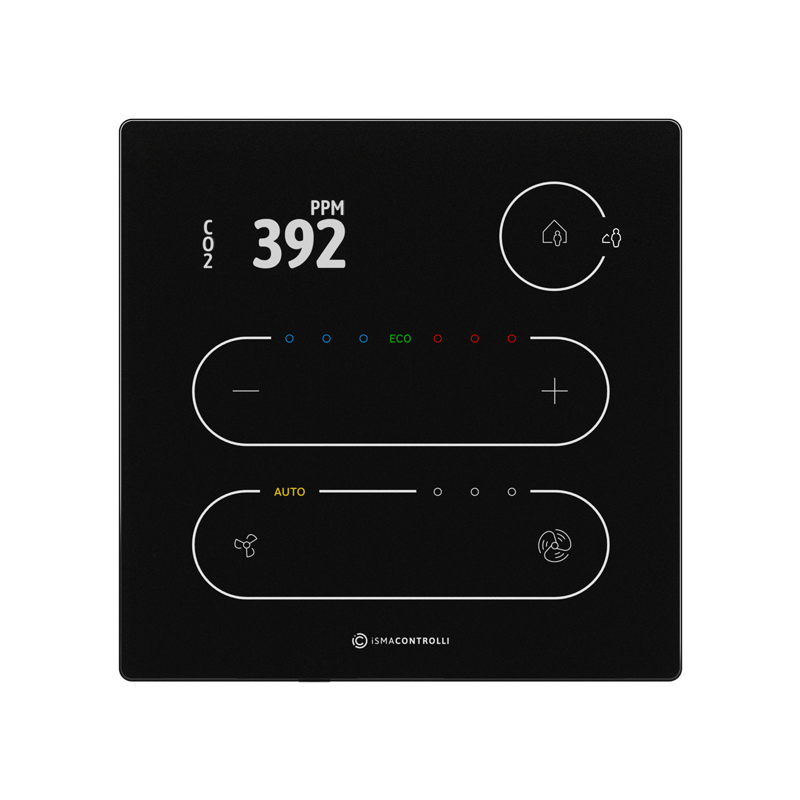 Interface d'ambiance Touch Point Modbus ou BACnet noir - Oui, Oui, Dioxyde Carbone CO2 + Température_0