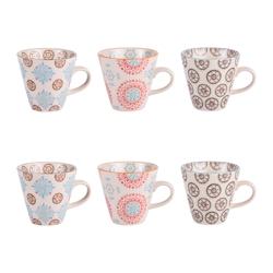 TABLE PASSION coffret 6 tasses bohème 17 cl - Table Passion Multicolore Rond Grès - 3106232384547_0