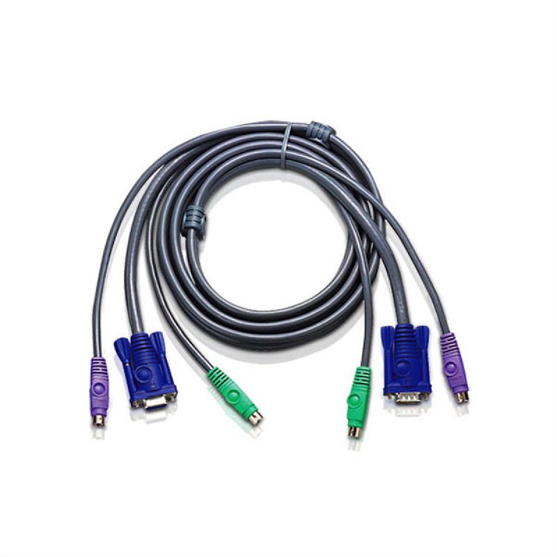 ATEN 2L-5002P/C Câble KVM fin PS/2, gris, 1,8 m_0