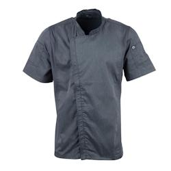 Veste de cuisine mixte légère manches courtes à fermeture éclair Springfield Chef Works Urban bleu encre M - M bleu BB267-M_0