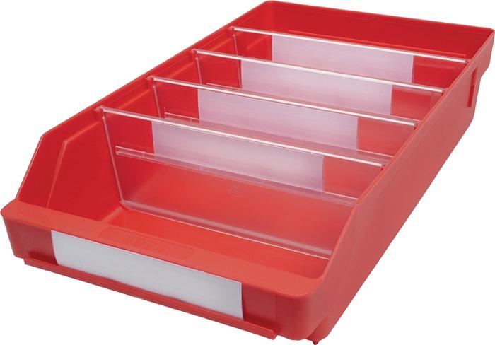 Boîte pour étagère L400xl240xH95mm rouge PP_0