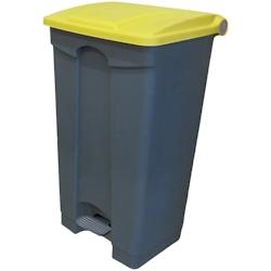 CAMBRO - wbfc87l-229 - corbeille à papier 87l avec bouton et couvercle - 78,4 x 47,6 x 38,1 cm - base grise et couvercle jaune - gris plastique wbfc8_0